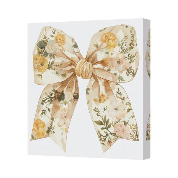 Benjamin Tate Design Handmade Floral Bow Canvas Art Print Gallery Wrapped Wall Decor