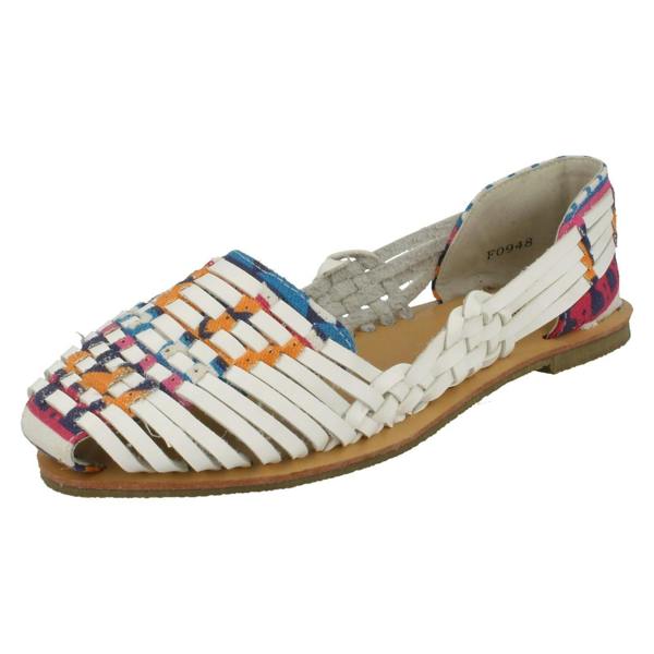 Savannah Ladies Savannah Flat Weave Ballerinas