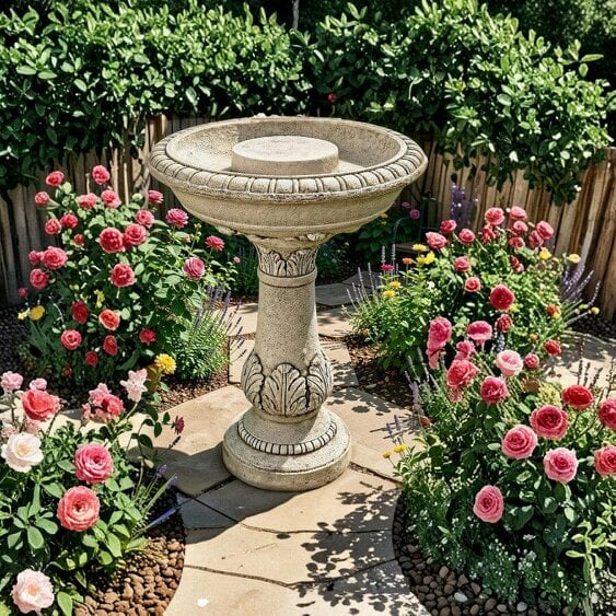 OSN Chatsworth Birdbath – Decorative Stone Cast Tall Garden Bird Bath