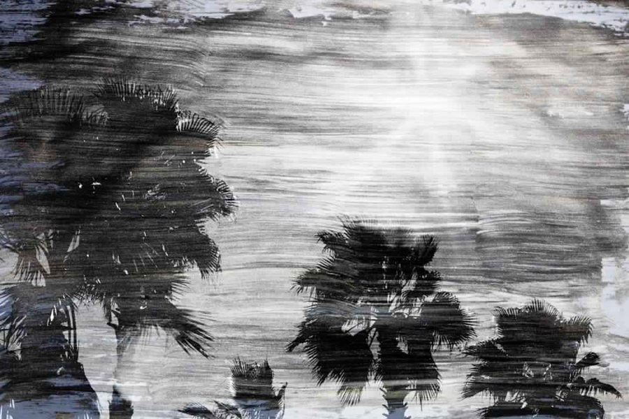 New Product Silver and Black Palm  - Andrew Lee Home and Living Homeware