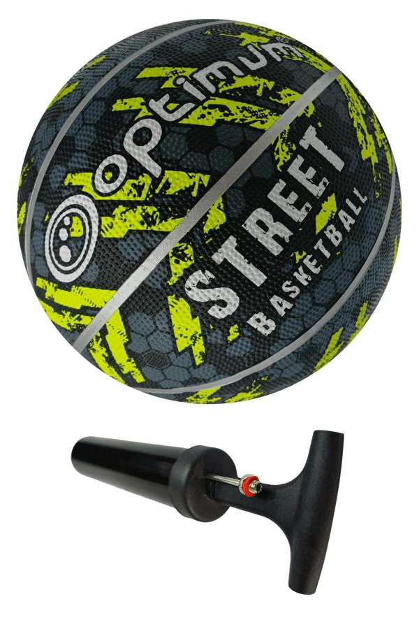 Street Basketball Size 7 – Black/Yellow, Durable Grip for All Surfaces - Optimum