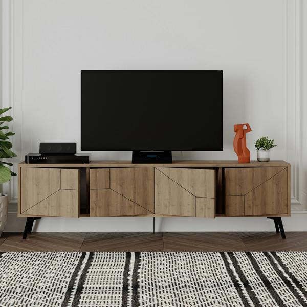 Decortie Dune Modern TV Unit Multimedia Centre with Storage Stylish TV Cabinet 65"