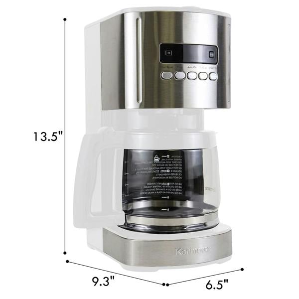 Kenmore 12-Cup Filter Coffee Machine 1.8L Programmable Timer Drip Coffee Maker White