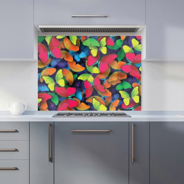 Warren Reed - Designer Rainbow Butterflies Kitchen Splashback