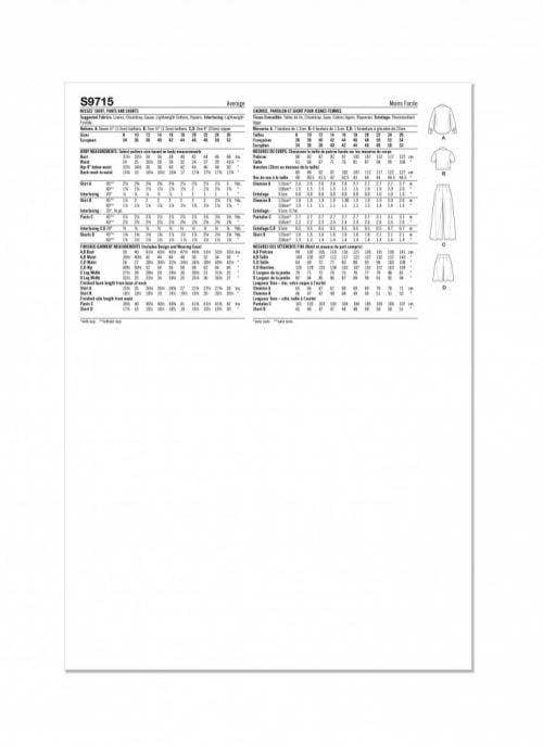 Simplicity Sewing Pattern 9715, Tops, Shirts, Trousers, Shorts for Women, K5 (8-10-12-14-16) - Intermediate