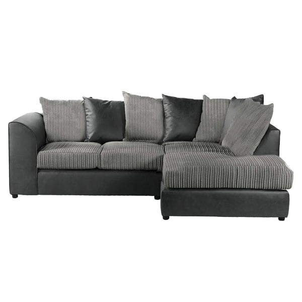 Furnishings For Less Luxor Cord Fabric 4 Seater Corner Sofa Scatter Back