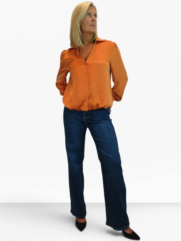 Paulo Due Women's High Waist Wide Straight Leg Stretch Jeans