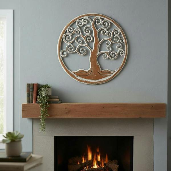 100CM HANDCARVED WOODEN ROUND TREE OF LIFE