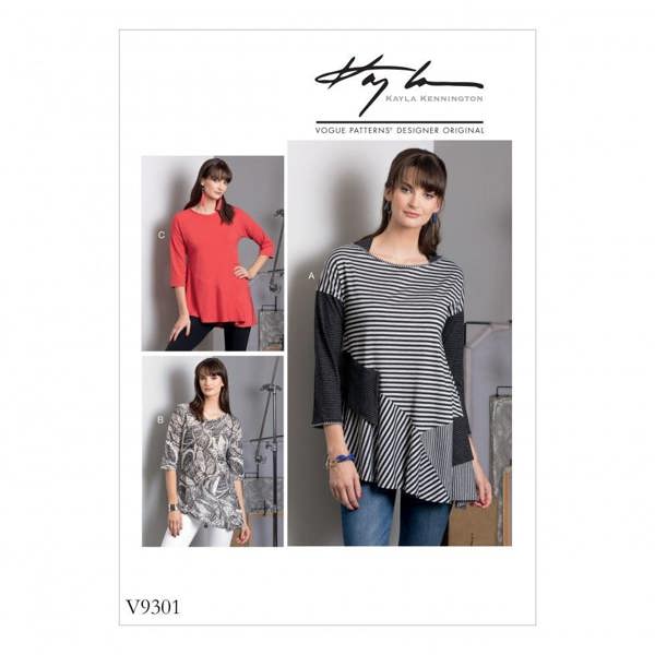 Vogue Sewing Pattern 9301, Tops for Women, ZZ (LRG-XLG-XXL) - Easy