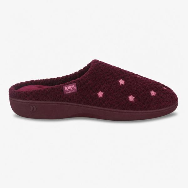 Totes POPCORN TERRY MULE SLIPPER Star Mules   in  Red