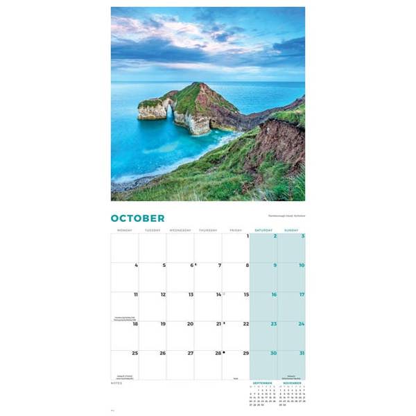 Coastlines Of Britain Calendar 2027, Wall Calendars, Month To View, Travel, Gift