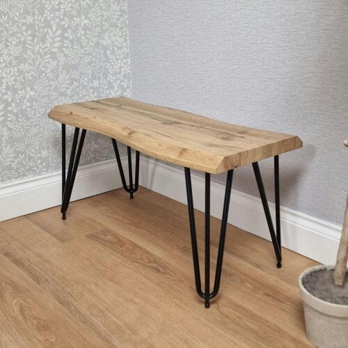 Kosy Koala Wooden Bench With Metal Hairpin Legs for Dining Room, Work, or Study