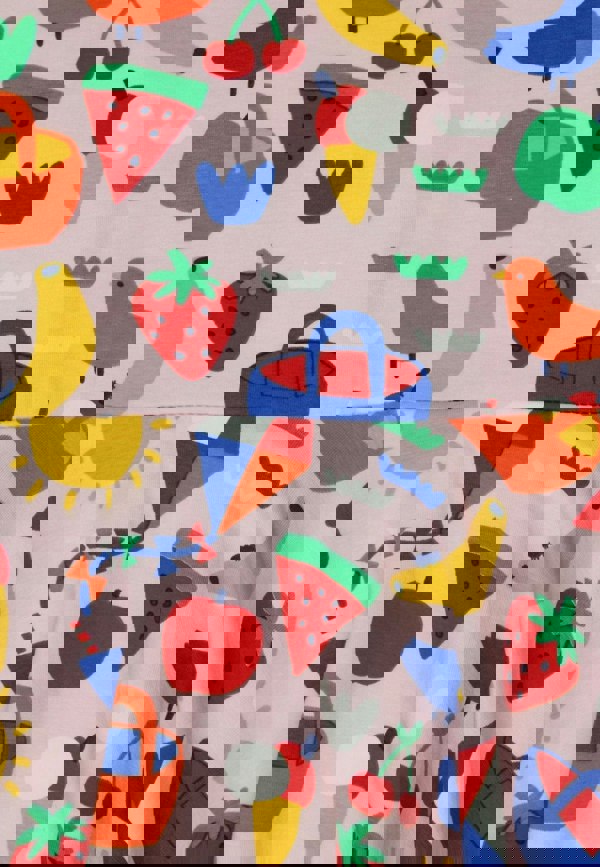 Organic Picnic Print Short Sleeved Skater Dress - Toby Tiger