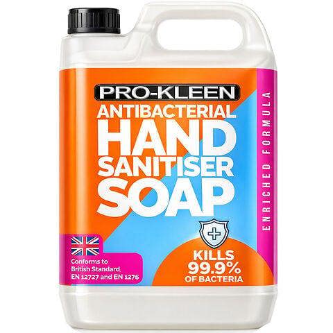 ProKleen Pro-Kleen Anti Bactierial Hand Sanitiser Soap 5 litres - Kills 99.9% Bacteria, British Standard EN 1276