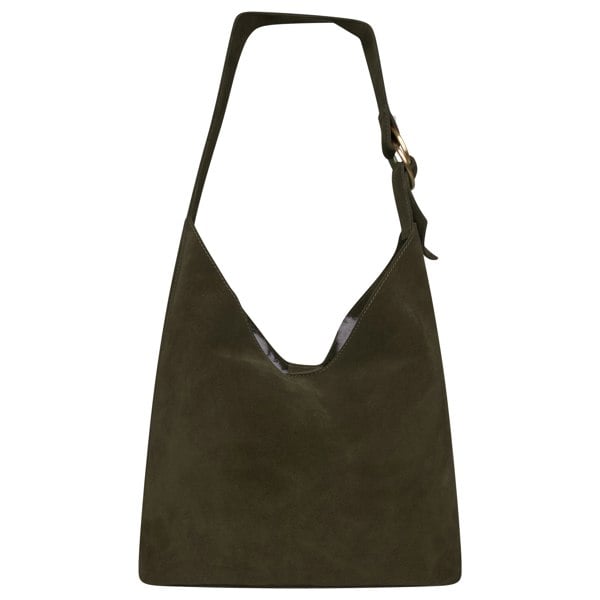 Barneys Originals Khaki Suede Shoulder Bag