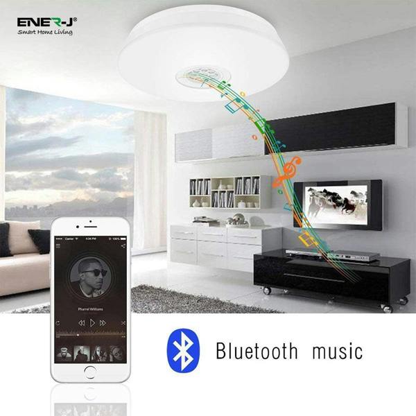ENER-J 24W Wi-Fi Ceiling Lights RGB+W+WW, Dimmable with Bluetooth Speaker, Amazon Alexa and Google Home Compatible