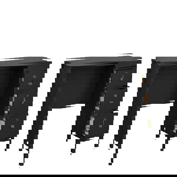 Furniture To Go Barcelona Desk 3 drawers Matt Black