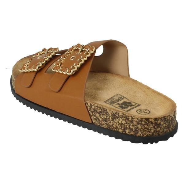 Down to Earth Ladies Down To Earth Twin Chain Buckle Sandals F00450