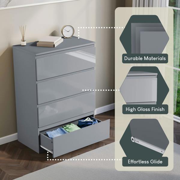 Vida Designs Glinton 4 Drawer Chest, Black