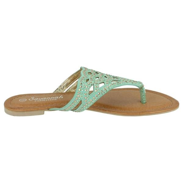 Savannah Ladies Savannah Jewelled Toe Post Sandals