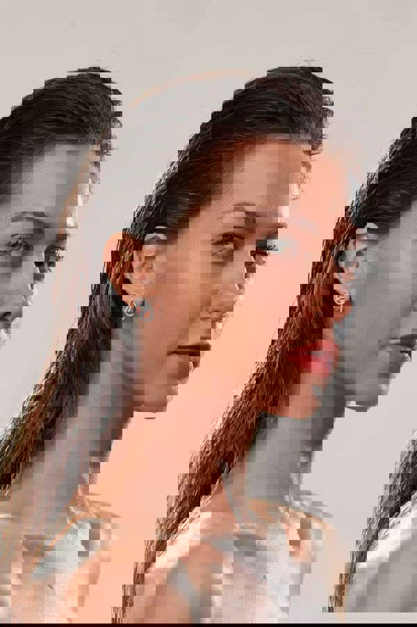 Lioness by TF Marise Winged Studs - Solid 925 Sterling Silver, Rhodium-Plated, Moissanite