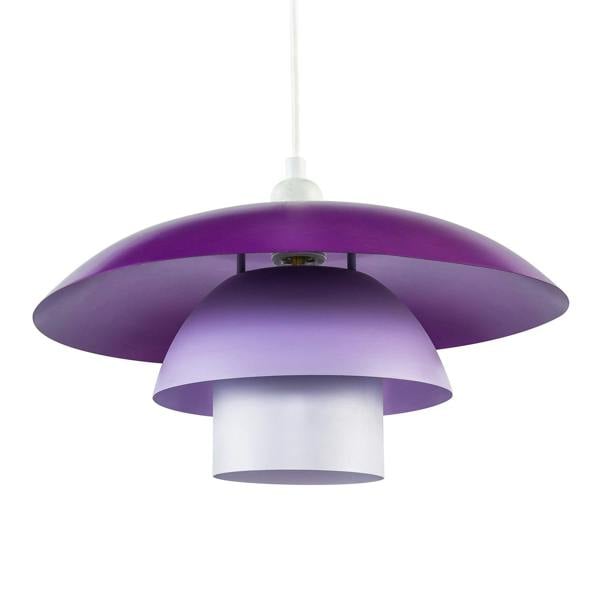 Modern Designer Purple and Lilac Lavender Metal Pendant Lighting Shade Image 1