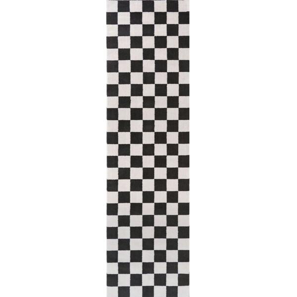 Loft Checkerboard Dark Grey Rug Easy to hoover.