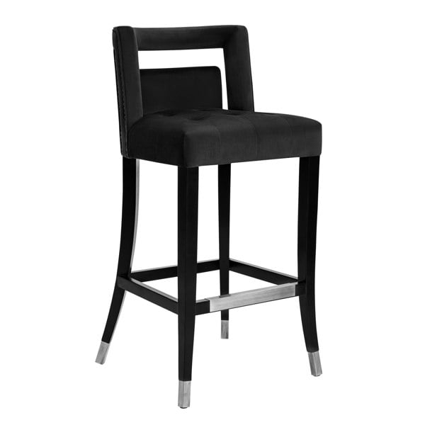 Furniture Edit Hart Black Velvet Bar Stool