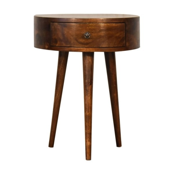 Artisan Furniture Solid Wood Chestnut Semi Circle Bedside