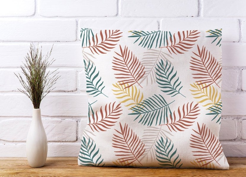 Warren Reed Palm Branches In Natural Colors Cushions