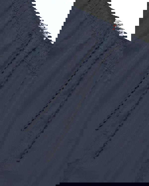 Lambretta Mens Swimming Casual Summer Shorts, navy blue swim shorts with drawstring waistband.