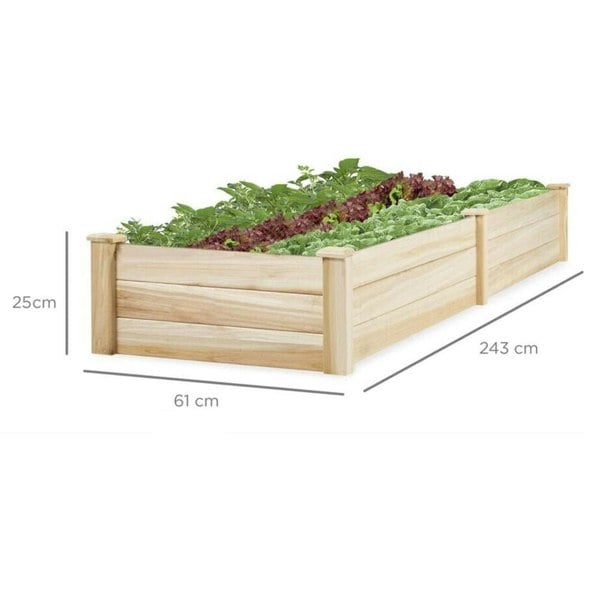 Solid Wood Raised Garden Bed with 2 Compartments Living and Home 