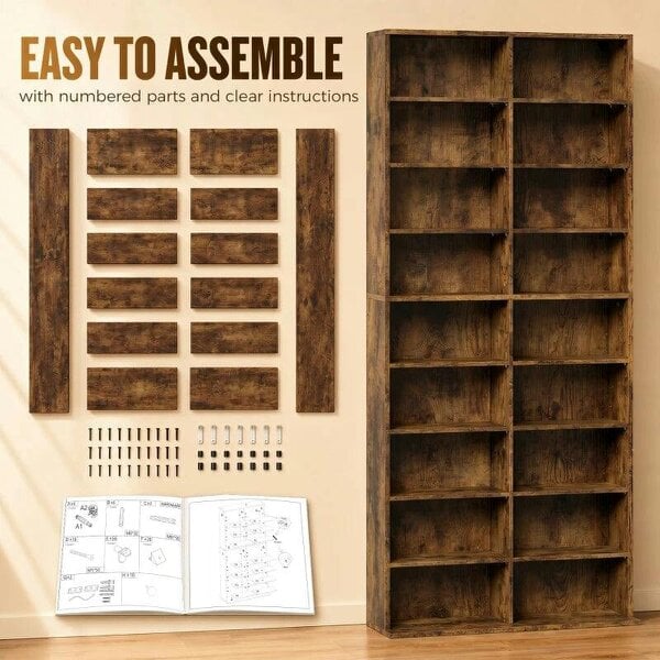 Bobobiy 640 CD Storage Tower - Rustic Brown