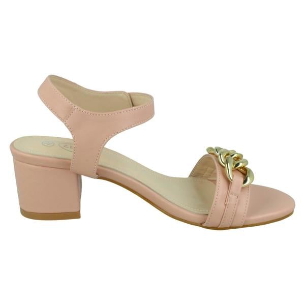 Spot On Ladies Spot On Mid Heel Mule Sandals F12022 - Wide Fit