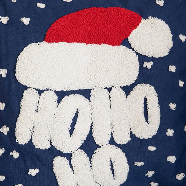 Samuel Alexander 44cm Dark Blue Ho Ho Ho Santa Hat Soft Christmas Decorative Cushion