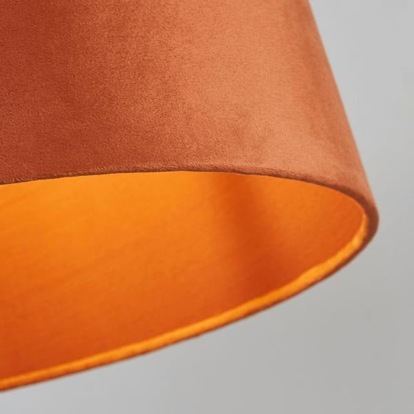 Lighting Collection VELVET DRUM SHADE 40CM BURNT ORANGE