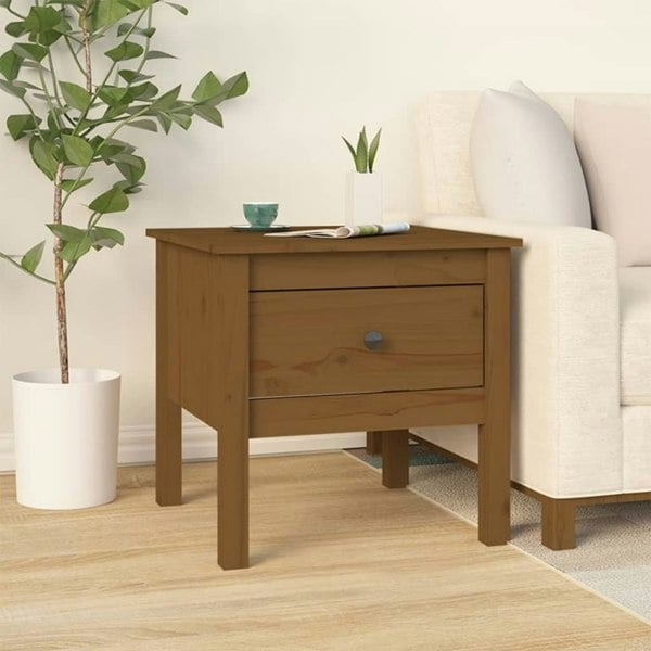 Berkfield Side Table Honey Brown 50x50x49 cm Solid Wood Pine