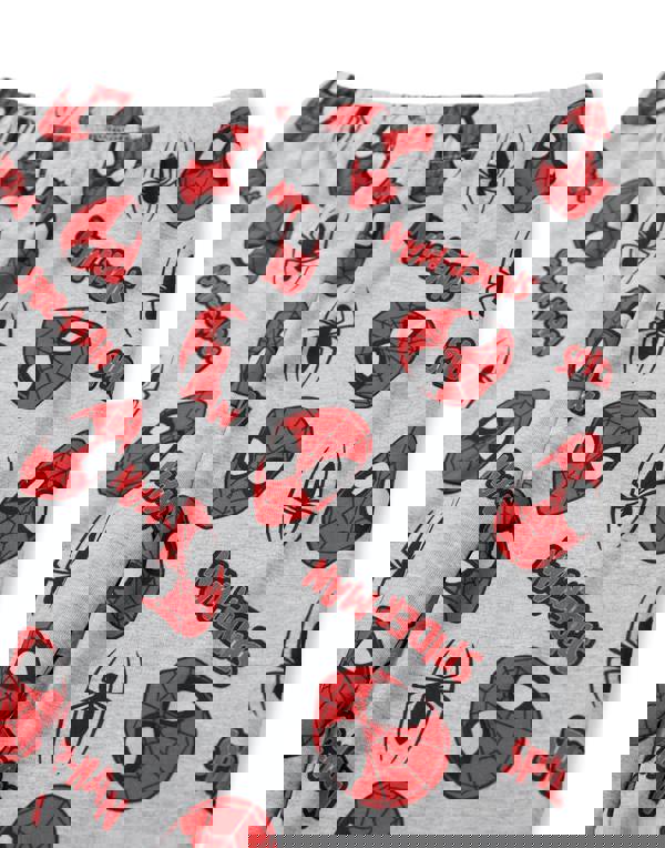 Marvel Boys Red Character Face Short Sleeve Long Leg Pyjama Set