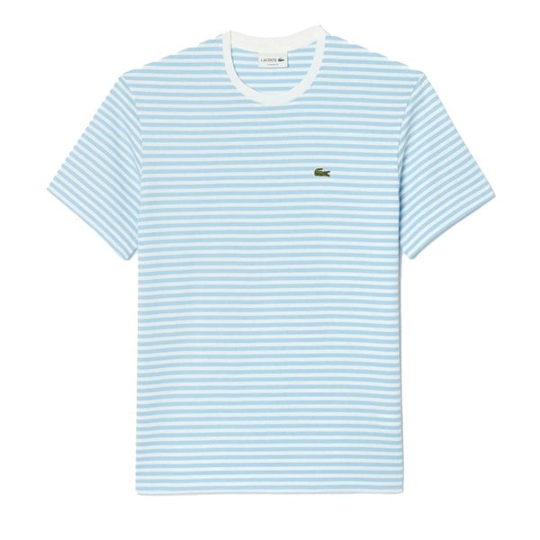 Lacoste Striped Heavy Cotton T-Shirt White/Blue