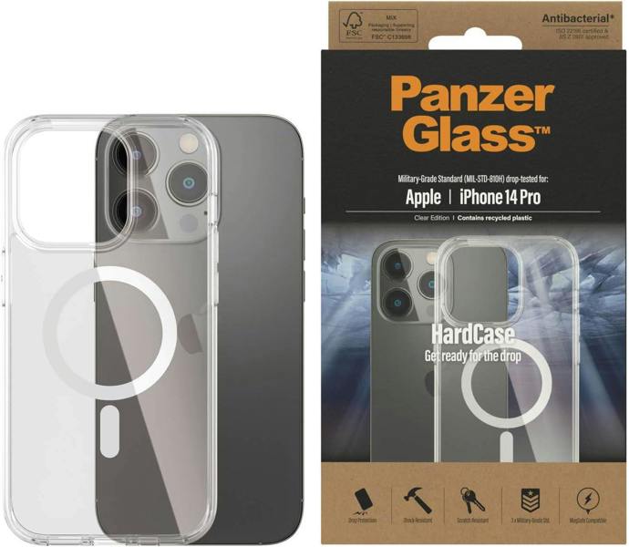 PanzerGlass Panzer Glass Military Grade Standard Hard Case with MagSafe for iphone 14 Pro 6.1" Clear - 0410