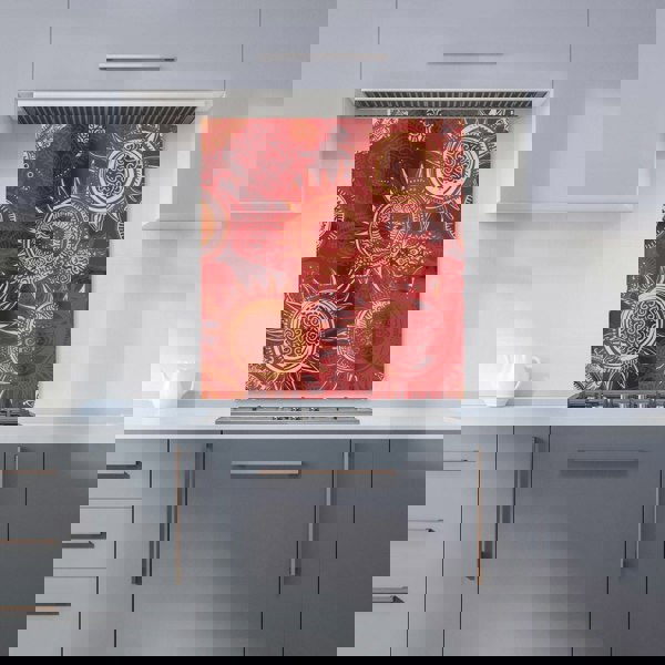Warren Reed - Designer Abstract Red Moon and Sun Kitchen Splashback
