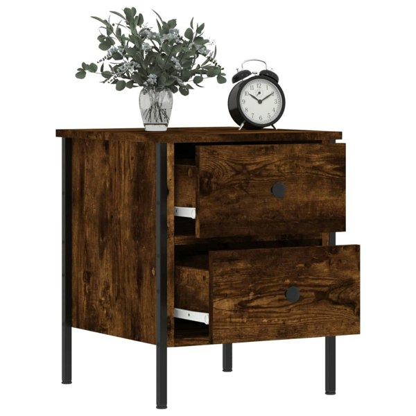 Berkfield Bedside Cabinets 2 pcs Smoked Oak 40x42x50 cm Engineered Wood
