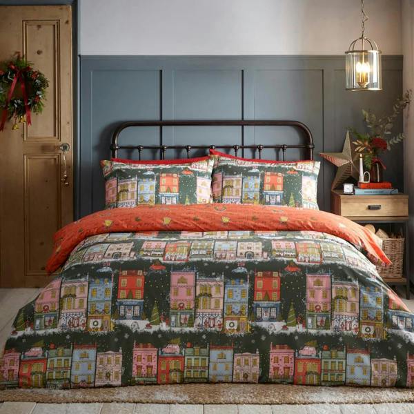Furn Christmas Spirit Festive Duvet Cover Set - Green