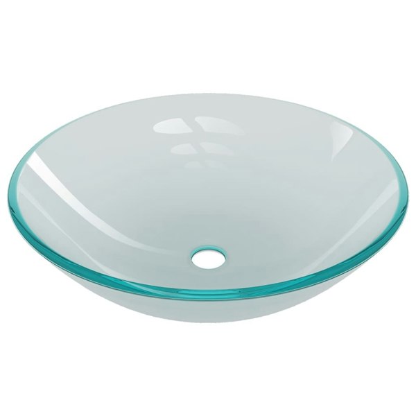 Berkfield Bathroom Sink with Tap and Push Drain Frosted Tempered Glass
