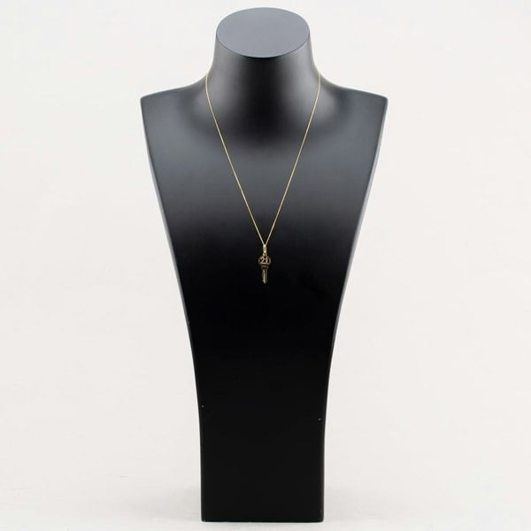 T. H. Baker 9ct Yellow Gold Number 21 Key Pendant Necklace 1.61.0581