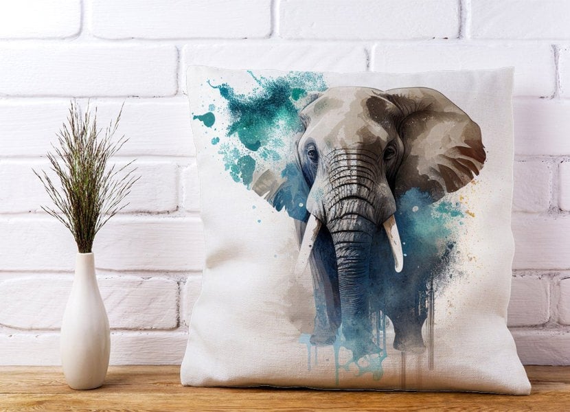 Warren Reed Majestic Elephant Splashart Cushions