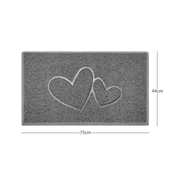Nicoman "Double Heart" Embossed Loofah Textured Spaghetti Doormat