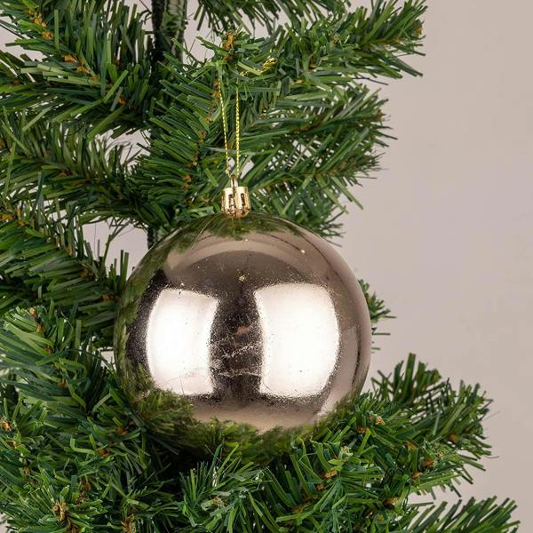 Shatchi 60mm Shatterproof Champagne Gold Christmas Baubles, Pack Sizes 6 or 18 Tree Decorations