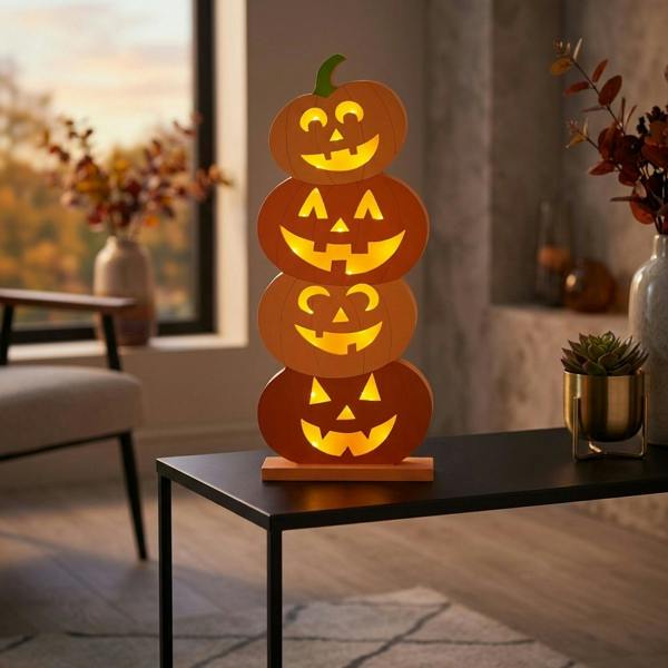 Garden Greatness InLit Pumpkin Stack-o'-Lanterns LED Decor