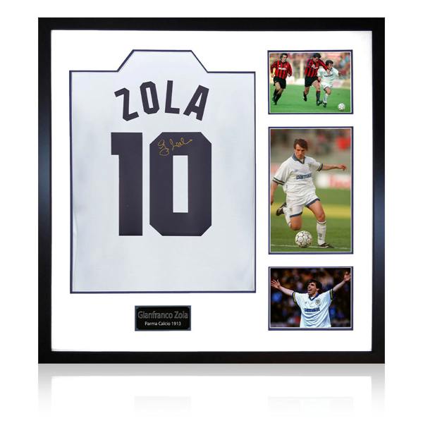 Gianfranco Zola Signed Parma Calcio 1913 Shirt Elite Frame